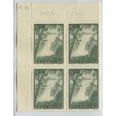 ARGENTINA 1954 GJ 1053a CUADRO DE ESTAMPILLAS MINT MATE BLANDO U$ 40